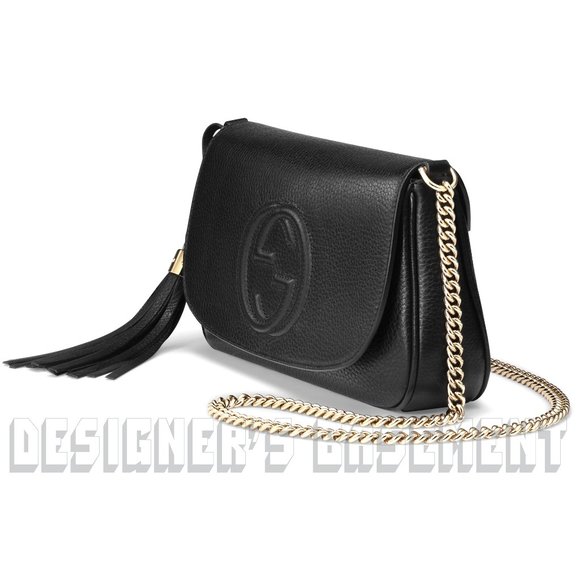 GUCCI blk SOHO Interlocking G Crossbody Tassel bag - Picture 7 of 8
